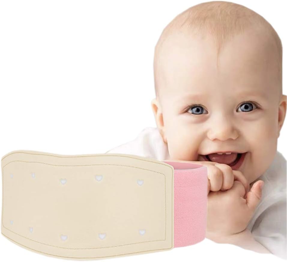 251026152457683_1 Umbilical Navel Hernia Truss Belt for Infant and Child Belly Band Infant Abdominal Binder for Hernia Support Truss Kids Navel Belly Button Band (Pink) - Image 1